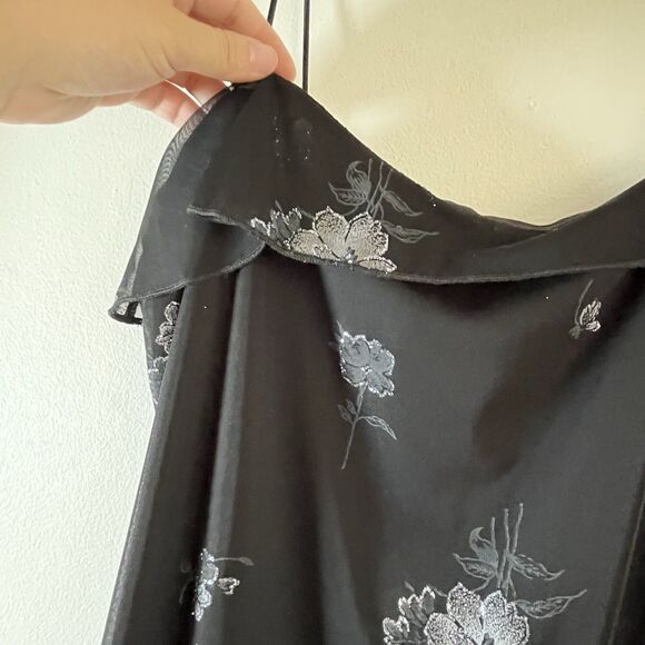 Vintage Y2K Byer Too Dress Sz L Chiffon Layered Whimsigoth Fairy Foral Gyaru - Picture 6 of 14